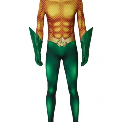 Cosrea Aquaman Classic Version With Flared Gloves Digital Printed Cosplay Costume