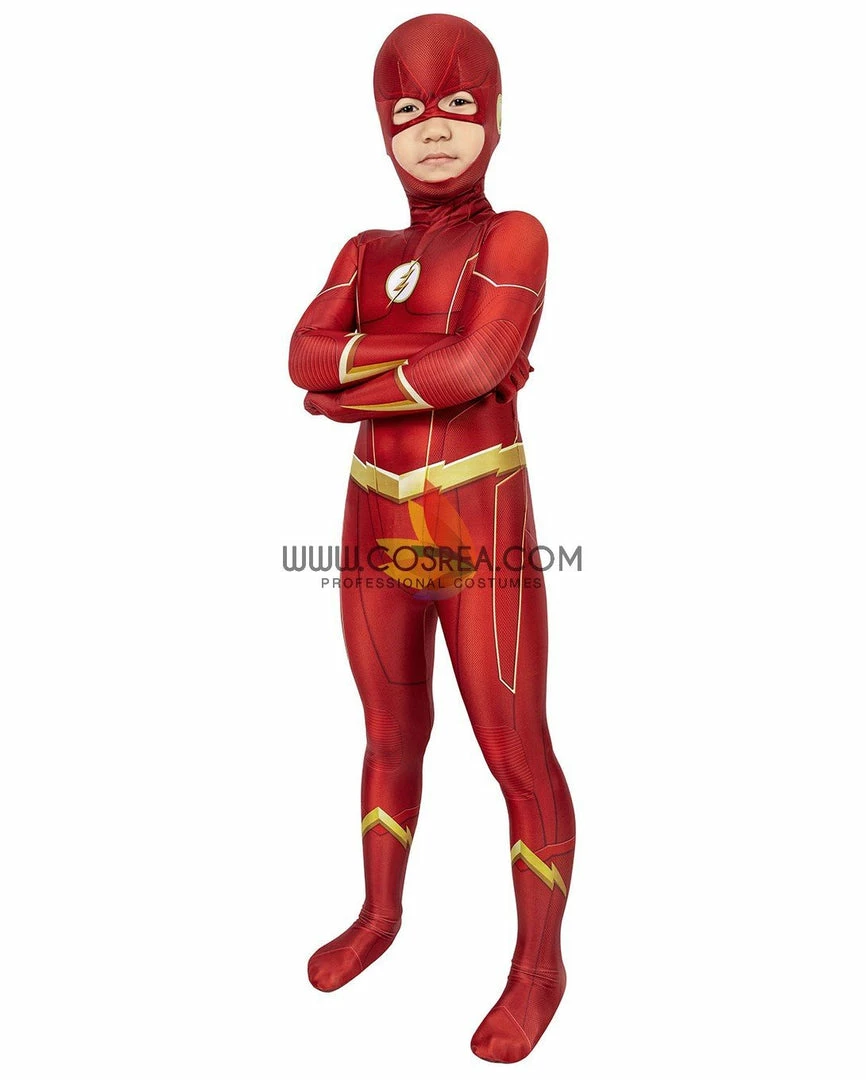 Cosrea Cosplay Costumes Flash Season 6 Kids Size Digital Printed Cosplay Costume 5 Cosrea Cosplay Costumes Flash Season 6 Kids Size Digital Printed Cosplay Costume