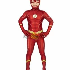 Cosrea Cosplay Costumes Flash Season 6 Kids Size Digital Printed Cosplay Costume