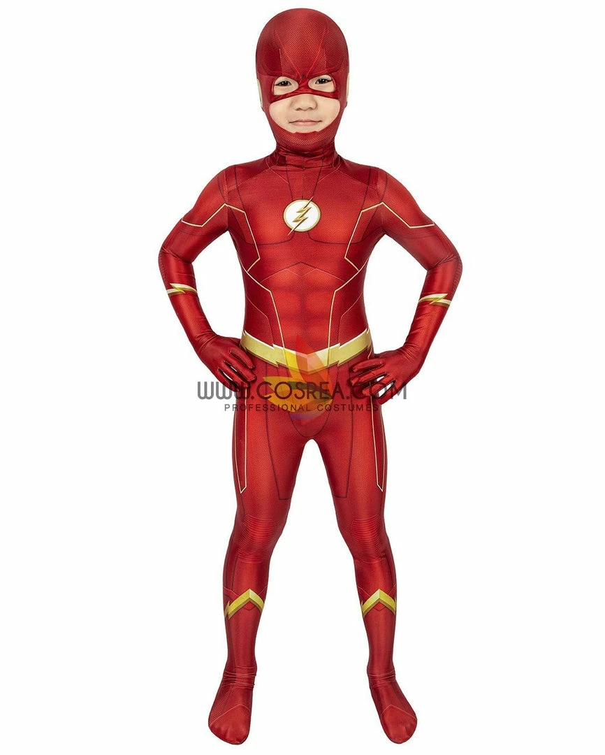 Cosrea Cosplay Costumes Flash Season 6 Kids Size Digital Printed Cosplay Costume 4 Cosrea Cosplay Costumes Flash Season 6 Kids Size Digital Printed Cosplay Costume