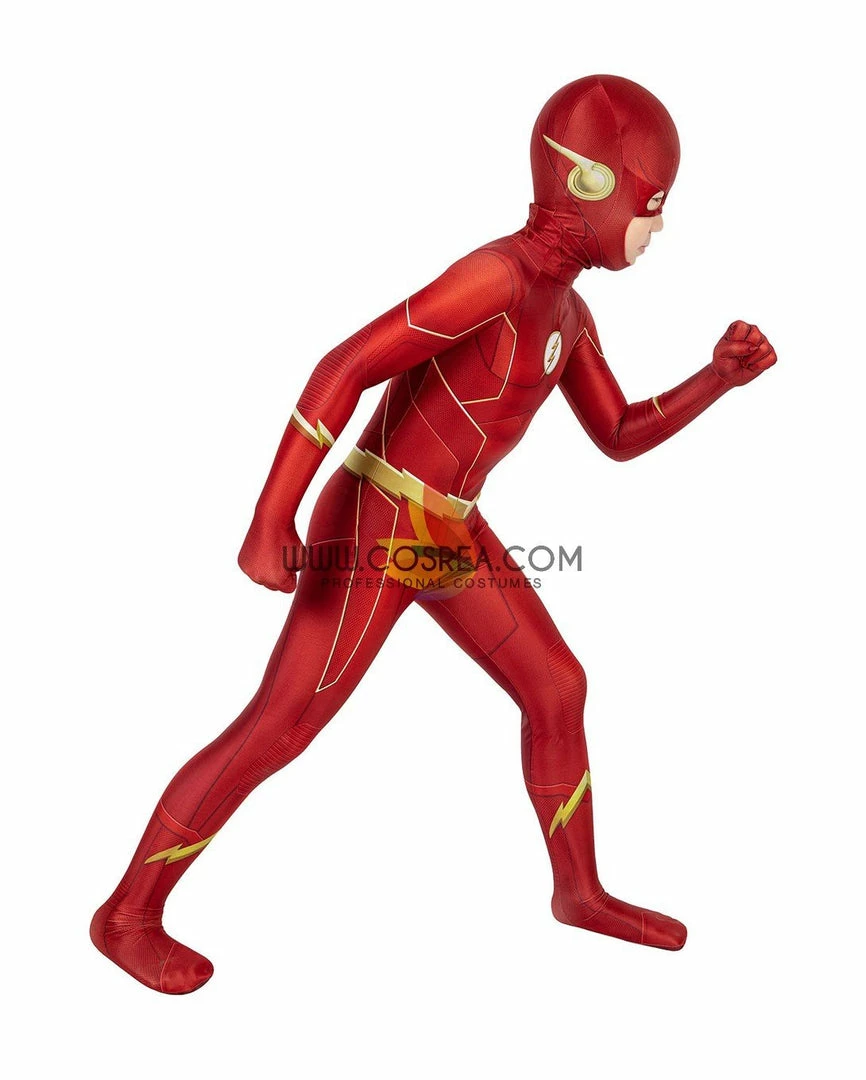 Cosrea Cosplay Costumes Flash Season 6 Kids Size Digital Printed Cosplay Costume 6 Cosrea Cosplay Costumes Flash Season 6 Kids Size Digital Printed Cosplay Costume