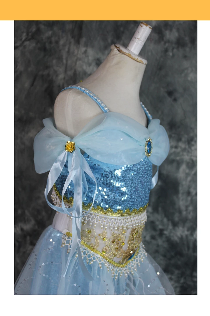 Cosrea Aladdin Jasmine Blue Sequined Cosplay Costume Disney Inspired 3 Cosrea Aladdin Jasmine Blue Sequined Cosplay Costume Disney Inspired