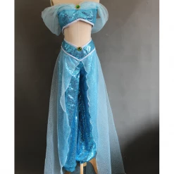Cosrea Aladdin Jasmine Sequin Fabric Cosplay Costume