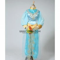 Cosrea Aladdin Princess Jasmine Satin With Chiffon Sleeves Cosplay Costume