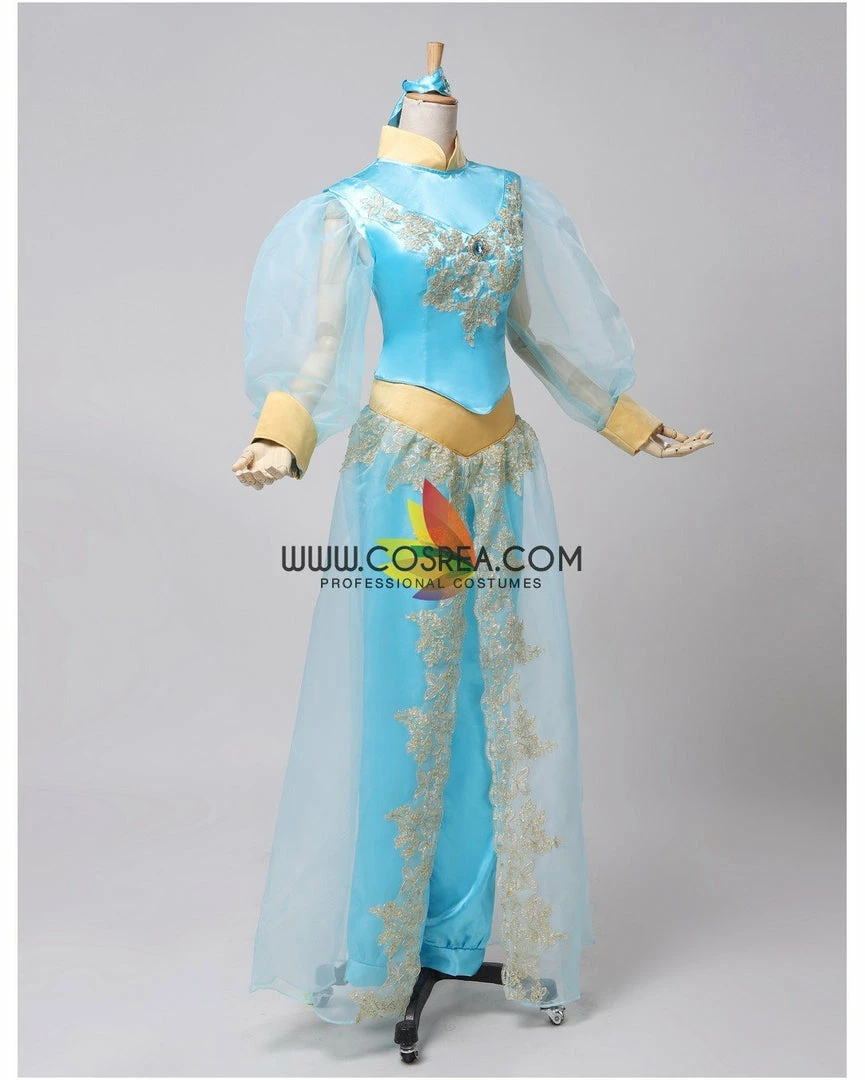 Cosrea Disney Inspired Aladdin Princess Jasmine Satin With Tulle Sleeves Cosplay Costume 6 Cosrea Disney Inspired Aladdin Princess Jasmine Satin With Tulle Sleeves Cosplay Costume