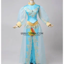 Cosrea Disney Inspired Aladdin Princess Jasmine Satin With Tulle Sleeves Cosplay Costume 10 Cosrea Disney Inspired Aladdin Princess Jasmine Satin With Tulle Sleeves Cosplay Costume