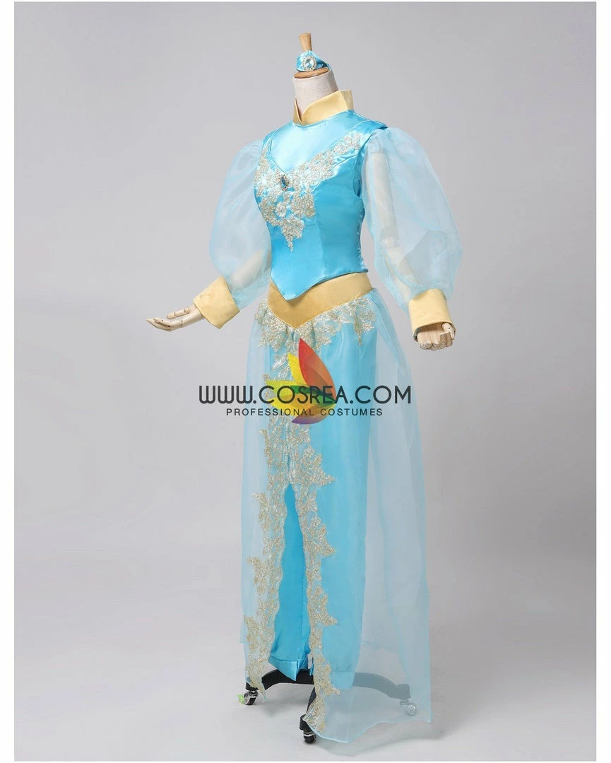 Cosrea Disney Inspired Aladdin Princess Jasmine Satin With Tulle Sleeves Cosplay Costume 7 Cosrea Disney Inspired Aladdin Princess Jasmine Satin With Tulle Sleeves Cosplay Costume