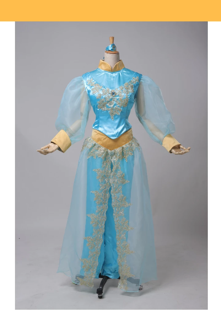 Cosrea Disney Inspired Aladdin Princess Jasmine Satin With Tulle Sleeves Cosplay Costume 3 Cosrea Disney Inspired Aladdin Princess Jasmine Satin With Tulle Sleeves Cosplay Costume