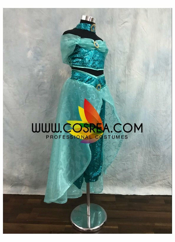 Cosrea Girls Size Jasmine Sequin Fabric Cosplay Costume Disney Inspired 6 Cosrea Girls Size Jasmine Sequin Fabric Cosplay Costume Disney Inspired