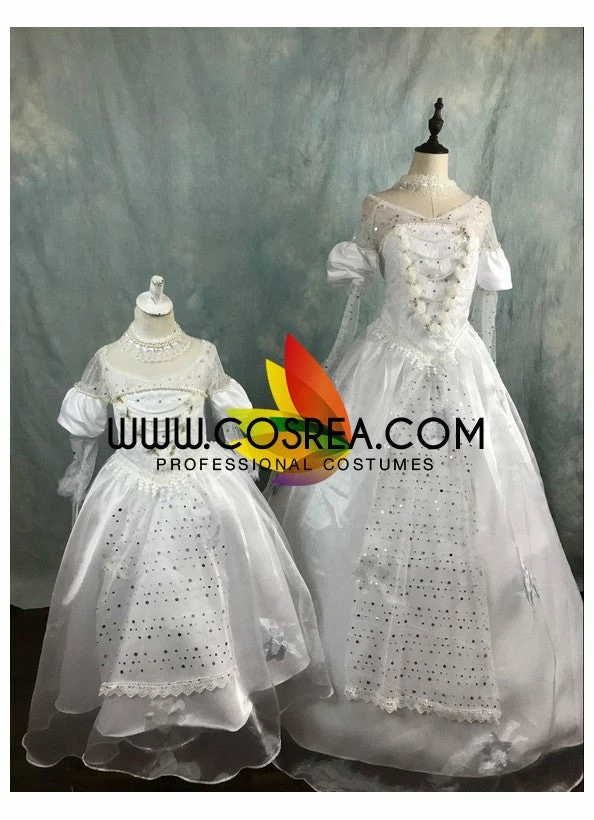 Cosrea Girls Size White Queen Cosplay Costume Disney Inspired 9 Cosrea Girls Size White Queen Cosplay Costume Disney Inspired