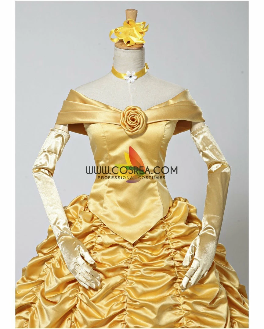 Cosrea Beauty And Beast Belle 2 Pieces Set Brocade Ruffle Cosplay Costume Disney Inspired 4 Cosrea Beauty And Beast Belle 2 Pieces Set Brocade Ruffle Cosplay Costume Disney Inspired