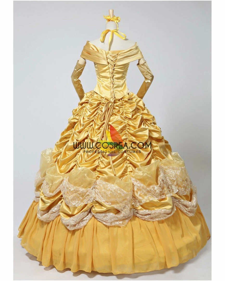 Cosrea Beauty And Beast Belle 2 Pieces Set Brocade Ruffle Cosplay Costume Disney Inspired 8 Cosrea Beauty And Beast Belle 2 Pieces Set Brocade Ruffle Cosplay Costume Disney Inspired