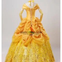 Cosrea Disney Inspired Beauty And Beast Belle Amber Gold With Embroidery Accent Cosplay Costume