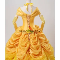 Cosrea Disney Inspired Beauty And Beast Belle Amber Gold With Embroidery Accent Cosplay Costume