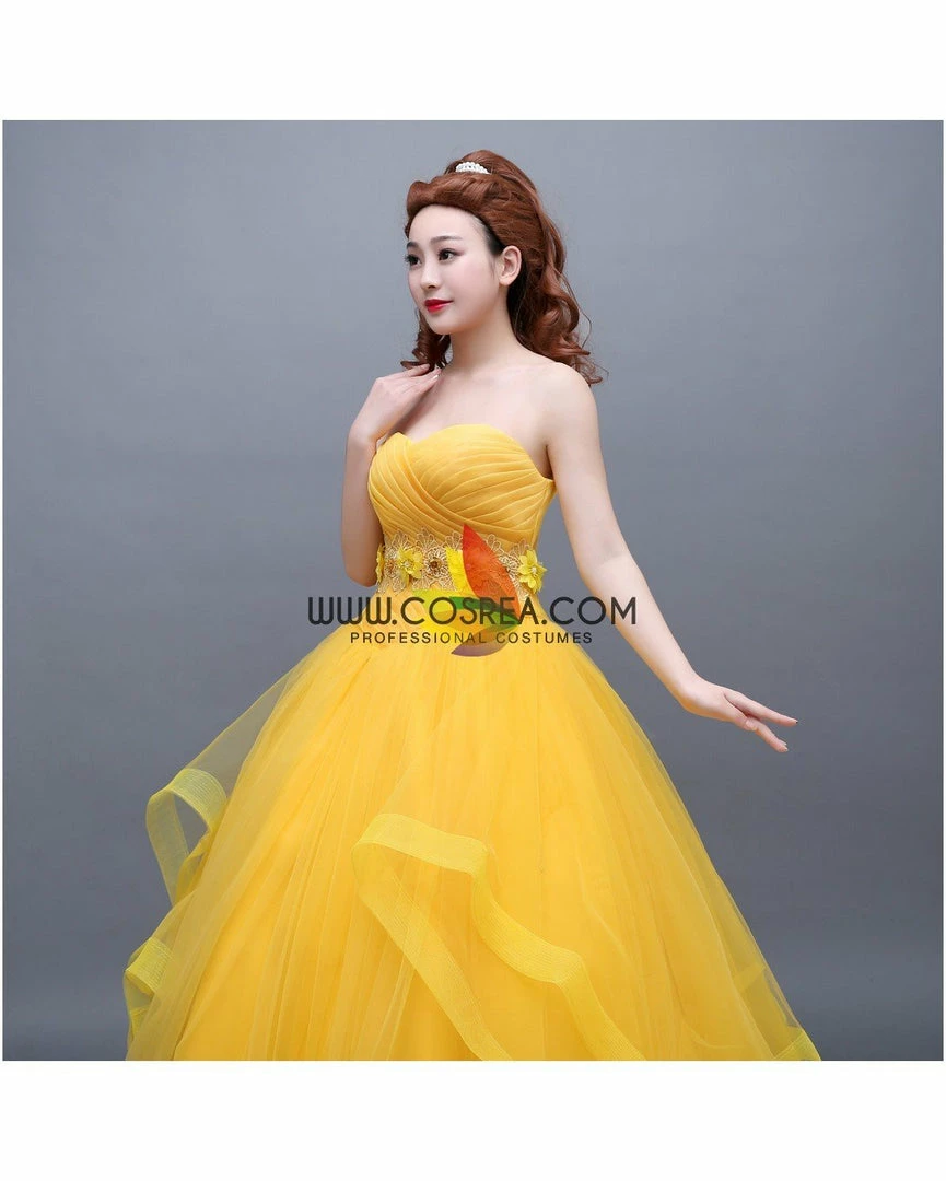 Cosrea Beauty And Beast Belle Classic Basque Style With Train Cosplay Costume 7 Cosrea Beauty And Beast Belle Classic Basque Style With Train Cosplay Costume