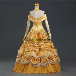 Cosrea Beauty And Beast Belle Classic Brocade Ruffle Cosplay Costume