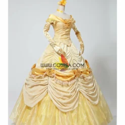Cosrea Disney Inspired Beauty And Beast Belle Classic Brocade Velvet Cosplay Costume