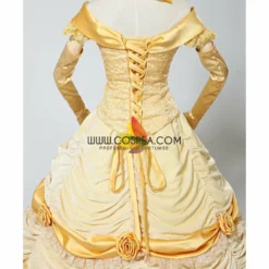 Cosrea Disney Inspired Beauty And Beast Belle Classic Brocade Velvet Cosplay Costume