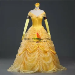 Cosrea Beauty And Beast Belle Classic Multilayer Organza Tulle Cosplay Costume