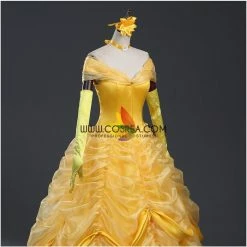 Cosrea Beauty And Beast Belle Classic Multilayer Organza Tulle Cosplay Costume