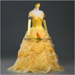 Cosrea Beauty And Beast Belle Classic Multilayer Organza Tulle Cosplay Costume