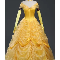 Cosrea Beauty And Beast Belle Classic Multilayer Organza Tulle Cosplay Costume