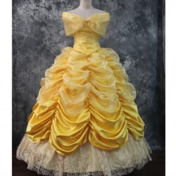 Cosrea Beauty And Beast Belle Classic Multilayer Tulle Cosplay Costume Disney Inspired