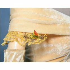 Cosrea Disney Inspired Beauty And Beast Belle Light Yellow Velvet Cosplay Costume