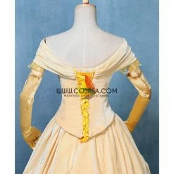 Cosrea Disney Inspired Beauty And Beast Belle Light Yellow Velvet Cosplay Costume