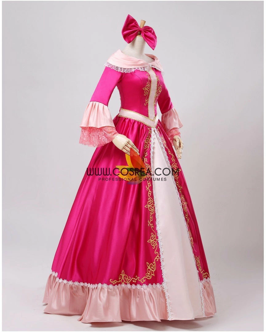 Cosrea Beauty And Beast Belle Pink Satin With Embroidered Gold Accent Cosplay Costume Disney Inspired 6 Cosrea Beauty And Beast Belle Pink Satin With Embroidered Gold Accent Cosplay Costume Disney Inspired