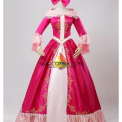 Cosrea Beauty And Beast Belle Pink Satin With Embroidered Gold Accent Cosplay Costume Disney Inspired 16 Cosrea Beauty And Beast Belle Pink Satin With Embroidered Gold Accent Cosplay Costume Disney Inspired