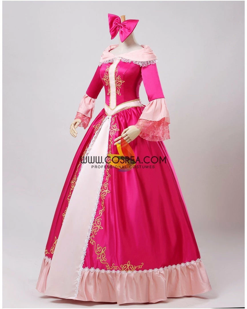 Cosrea Beauty And Beast Belle Pink Satin With Embroidered Gold Accent Cosplay Costume Disney Inspired 7 Cosrea Beauty And Beast Belle Pink Satin With Embroidered Gold Accent Cosplay Costume Disney Inspired