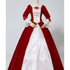 Cosrea Disney Inspired Beauty And Beast Belle Velvet Holiday Cosplay Costume