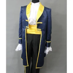Cosrea Beauty And Beast Prince Navy Blue Satin Cosplay Costume Disney Inspired