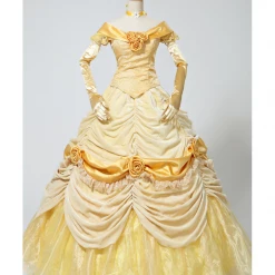 Cosrea Disney Inspired Beauty And Beast Belle Classic Brocade Velvet Cosplay Costume