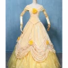 Cosrea Disney Inspired Beauty And Beast Belle Light Yellow Velvet Cosplay Costume