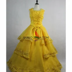 Cosrea Beauty And Beast Live Action Belle Dandelion Yellow Cosplay Costume