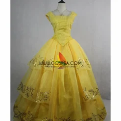 Cosrea Beauty And Beast Live Action Belle Organza Tulle Cosplay Costume