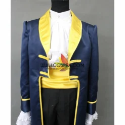 Cosrea Beauty And Beast Prince Navy Blue Satin Cosplay Costume Disney Inspired