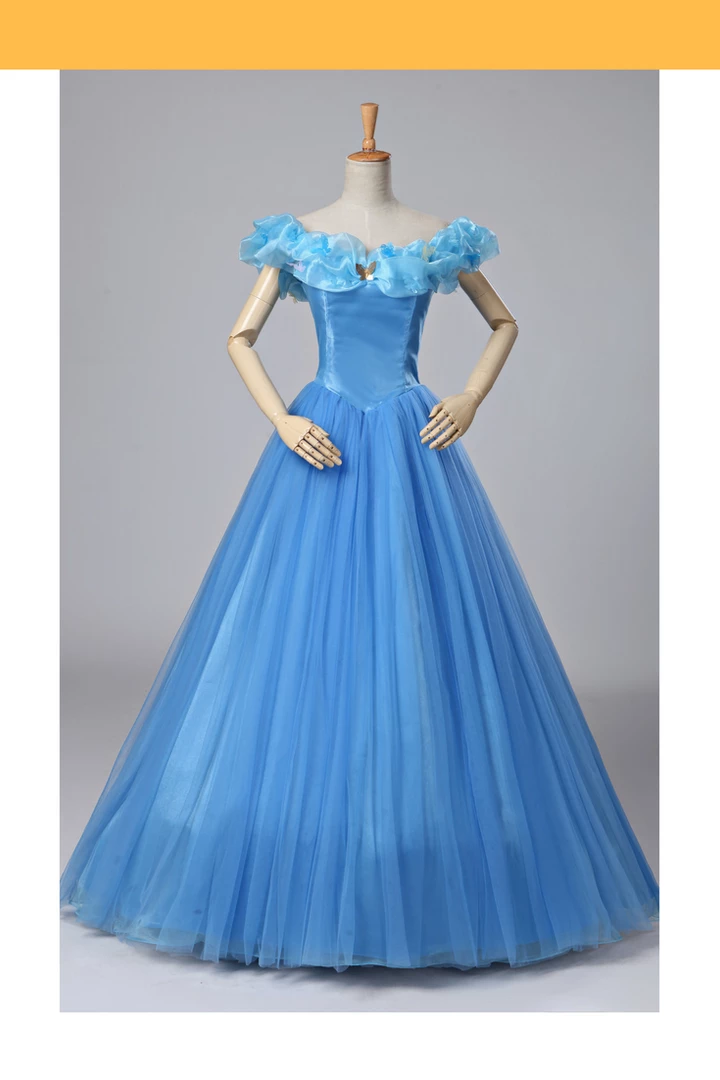 Cosrea Disney Inspired Cinderella Live Action Classic Organza Tulle Ballgown Cosplay Costume 3 Cosrea Disney Inspired Cinderella Live Action Classic Organza Tulle Ballgown Cosplay Costume