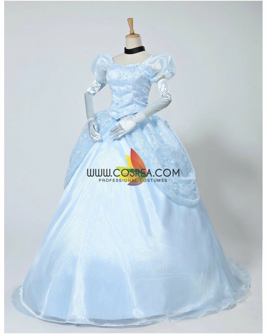 Cosrea Cinderella Classic Ballgown In Floral Overlayer Cosplay Costume Disney Inspired 7 Cosrea Cinderella Classic Ballgown In Floral Overlayer Cosplay Costume Disney Inspired