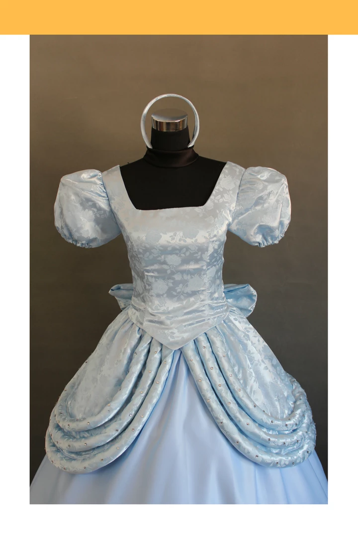 Cosrea Disney Inspired Cinderella Classic Ballgown In Brocade Satin Cosplay Costume 3 Cosrea Disney Inspired Cinderella Classic Ballgown In Brocade Satin Cosplay Costume