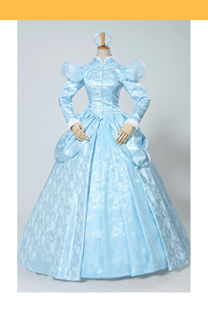 Cosrea Disney Inspired Cinderella Winter Cosplay Costume In Brocade Satin 3 Cosrea Disney Inspired Cinderella Winter Cosplay Costume In Brocade Satin