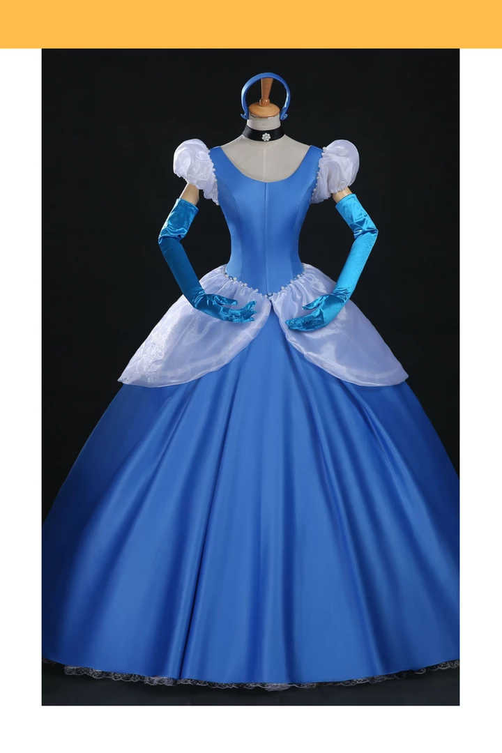 Cosrea Cinderella's Classic Royal Blue Satin Cosplay Costume 3 Cosrea Cinderella's Classic Royal Blue Satin Cosplay Costume