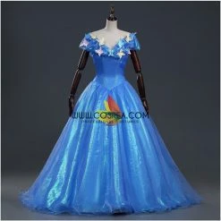 Cosrea Cinderella Live Action Glass Tulle Cosplay Costume Disney Inspired