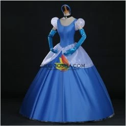 Cosrea Cinderella's Classic Royal Blue Satin Cosplay Costume 15 Cosrea Cinderella's Classic Royal Blue Satin Cosplay Costume