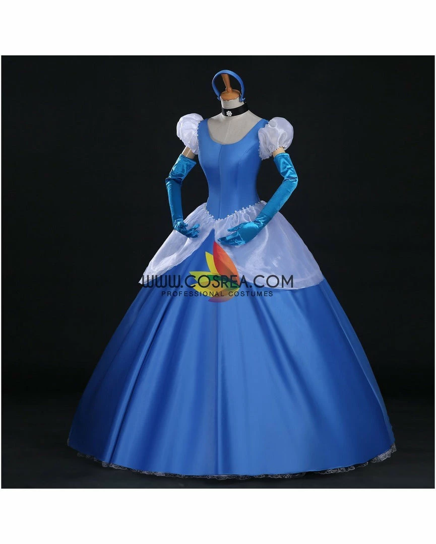 Cosrea Cinderella's Classic Royal Blue Satin Cosplay Costume 6 Cosrea Cinderella's Classic Royal Blue Satin Cosplay Costume