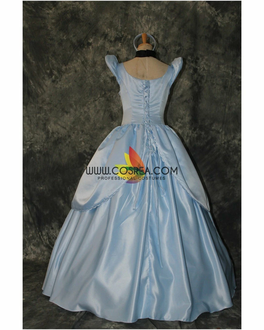 Cosrea Disney Inspired Cinderella Simple Satin Cosplay Costume 7 Cosrea Disney Inspired Cinderella Simple Satin Cosplay Costume