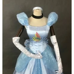 Cosrea Disney Inspired Cinderella Sky Blue Sequined Tulle Cosplay Costume