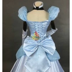 Cosrea Disney Inspired Cinderella Sky Blue Sequined Tulle Cosplay Costume